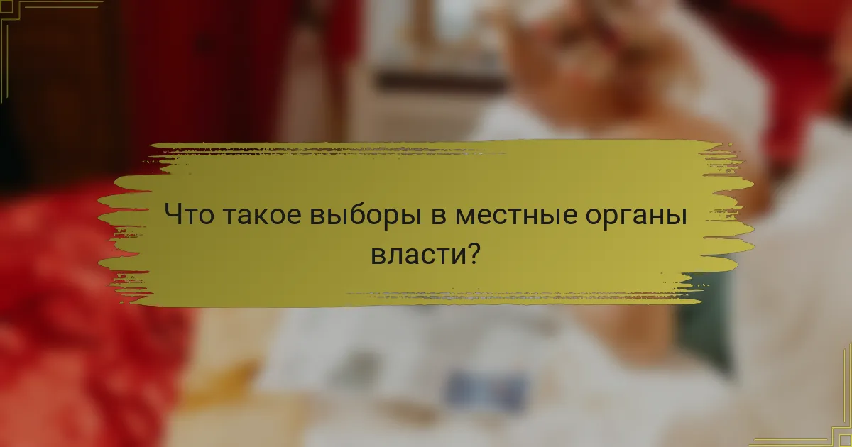 Что такое выборы в местные органы власти?