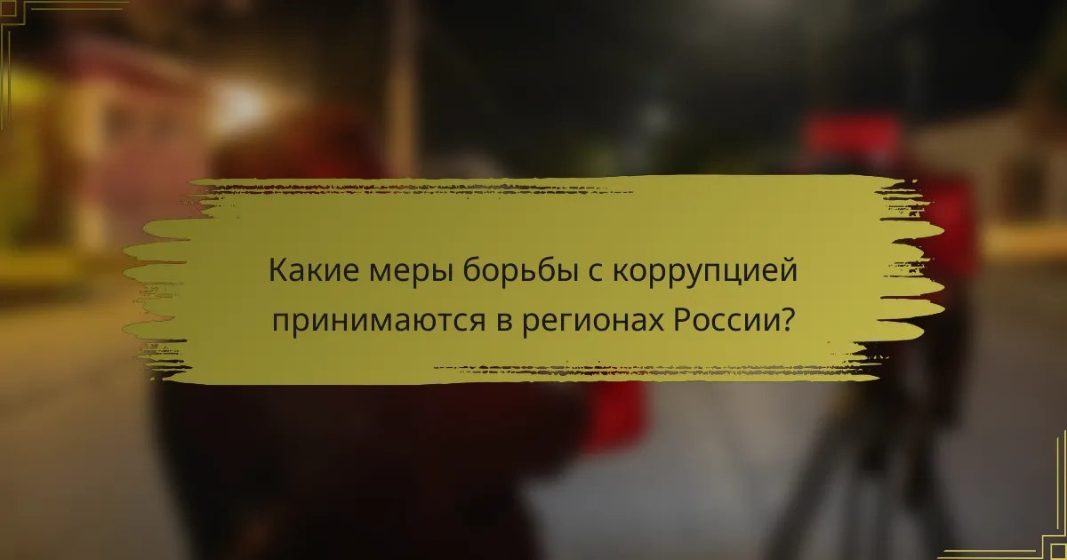 Какие меры борьбы с коррупцией принимаются в регионах России?
