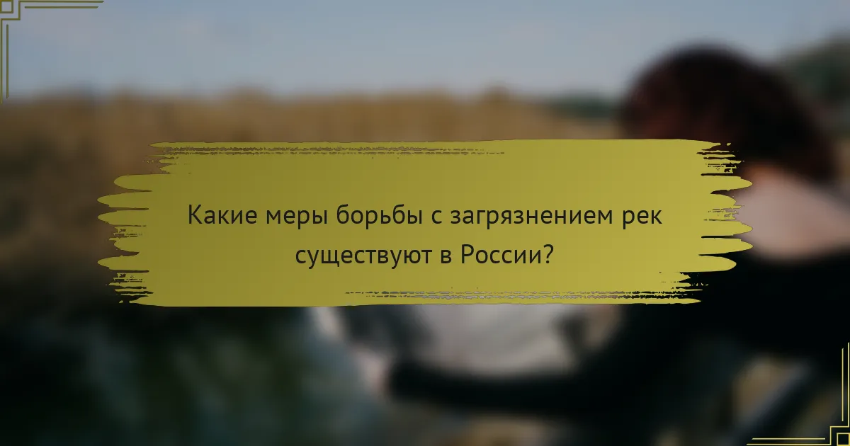 Какие меры борьбы с загрязнением рек существуют в России?