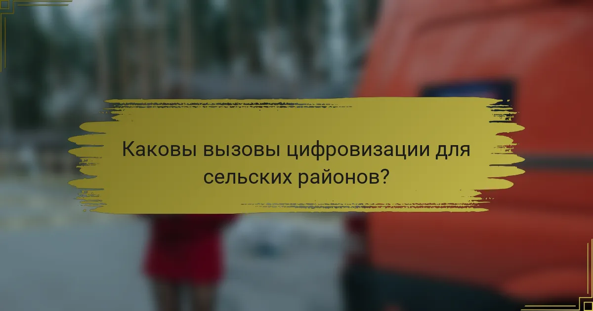 Каковы вызовы цифровизации для сельских районов?